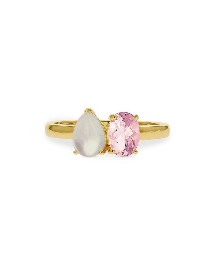 商品Rachel Reid|14K Gold Morganite & Rock Crystal Over Mother of Pearl Double Stone Ring,价格¥3072,第1张图片