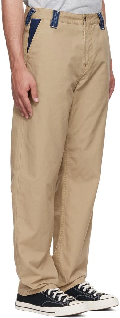 商品Evisu|Beige Cotton Trousers,价格¥784,第2张图片详细描述