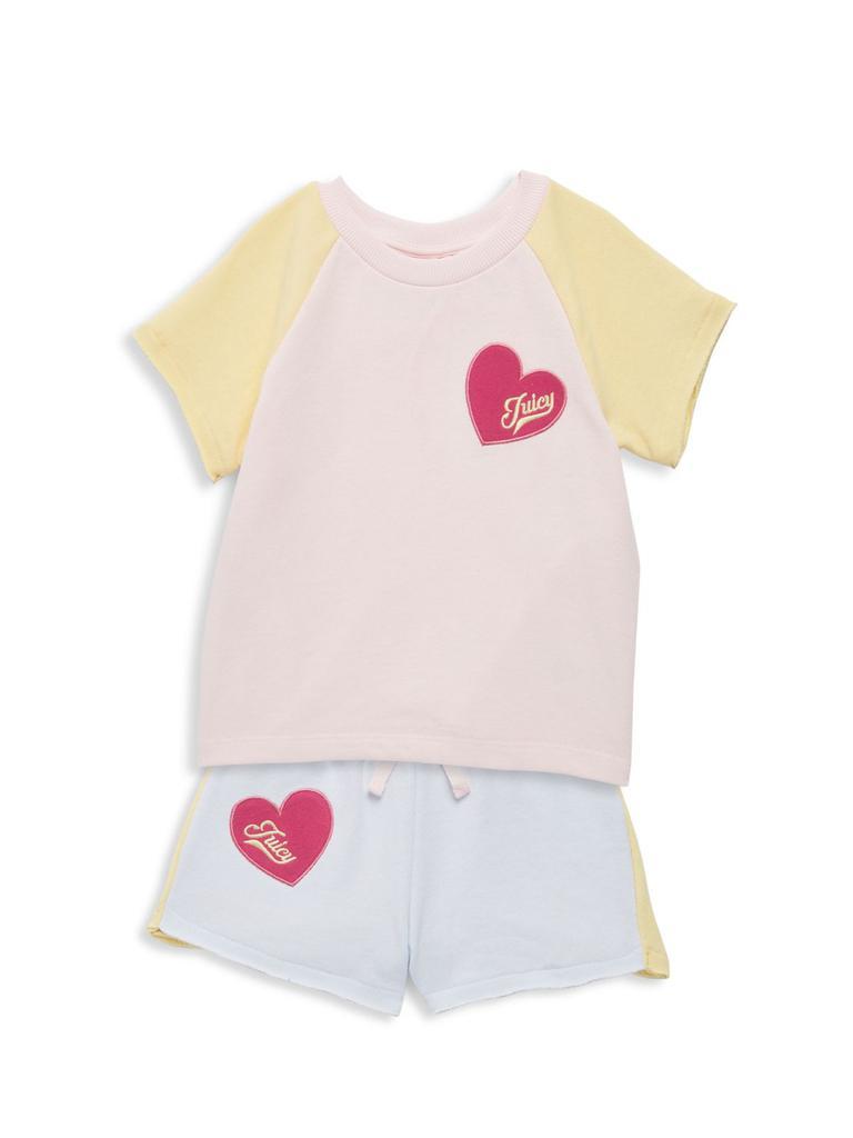 商品Juicy Couture|Little Girl’s 2-Piece Colorblock Tee & Shorts Set,价格¥183,第1张图片