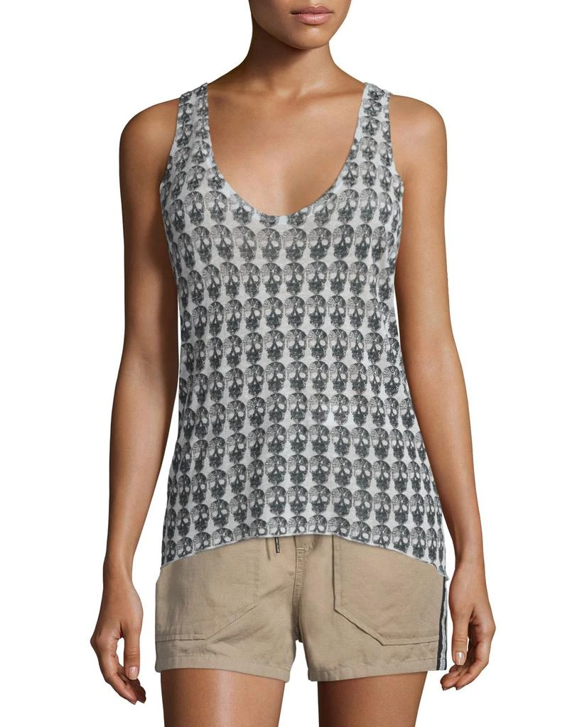 商品Zadig&Voltaire|Joss Skull-Print Jersey Tank, Ecru,价格¥486,第1张图片