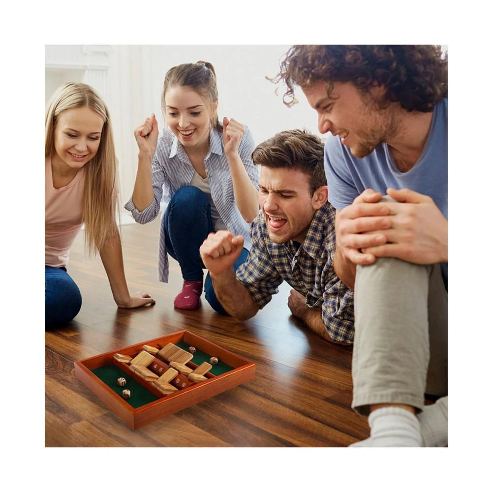 商品Trademark Global|Hey Play Shut The Box Game - Classic 9 Number Wooden Set With Dice Included-Old Fashioned, 2 Player Thinking Strategy Game For Adults And Children,价格¥256,第4张图片详细描述