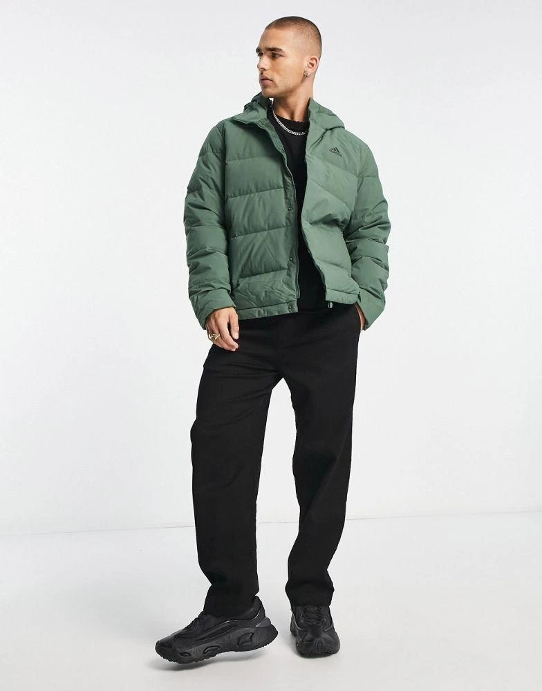 商品Adidas|adidas Outdoor Helionic hooded puffer jacket in green,价格¥705,第4张图片详细描述