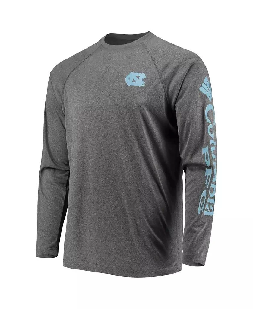 商品Columbia|Men's Heathered Charcoal North Carolina Tar Heels PFG Terminal Tackle Raglan Omni-Shade Long Sleeve T-shirt,价格¥253,第3张图片详细描述