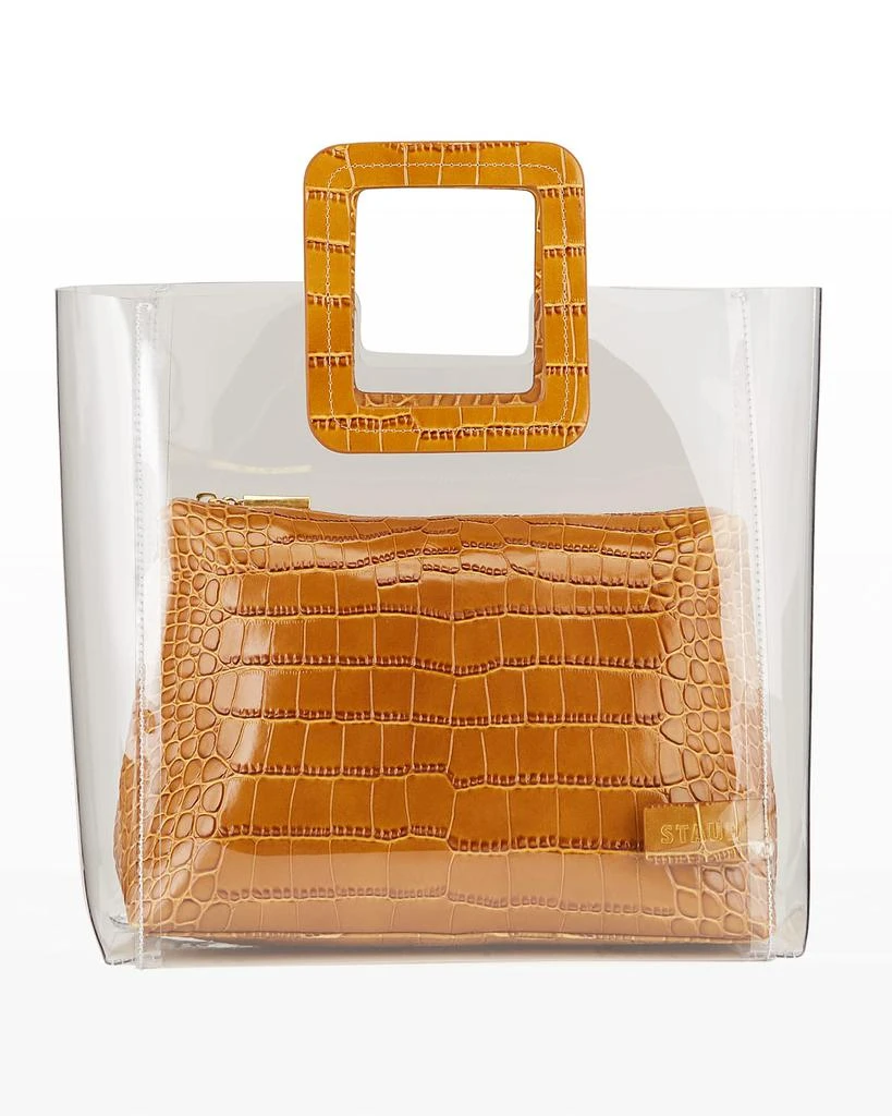 商品Staud|Shirley Clear PVC and Crocodile-Embossed Tote Bag,价格¥1621,第1张图片