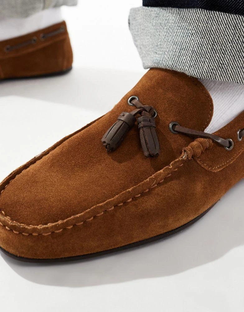 商品ASOS|ASOS DESIGN driver loafers in tan suede,价格¥233,第3张图片详细描述