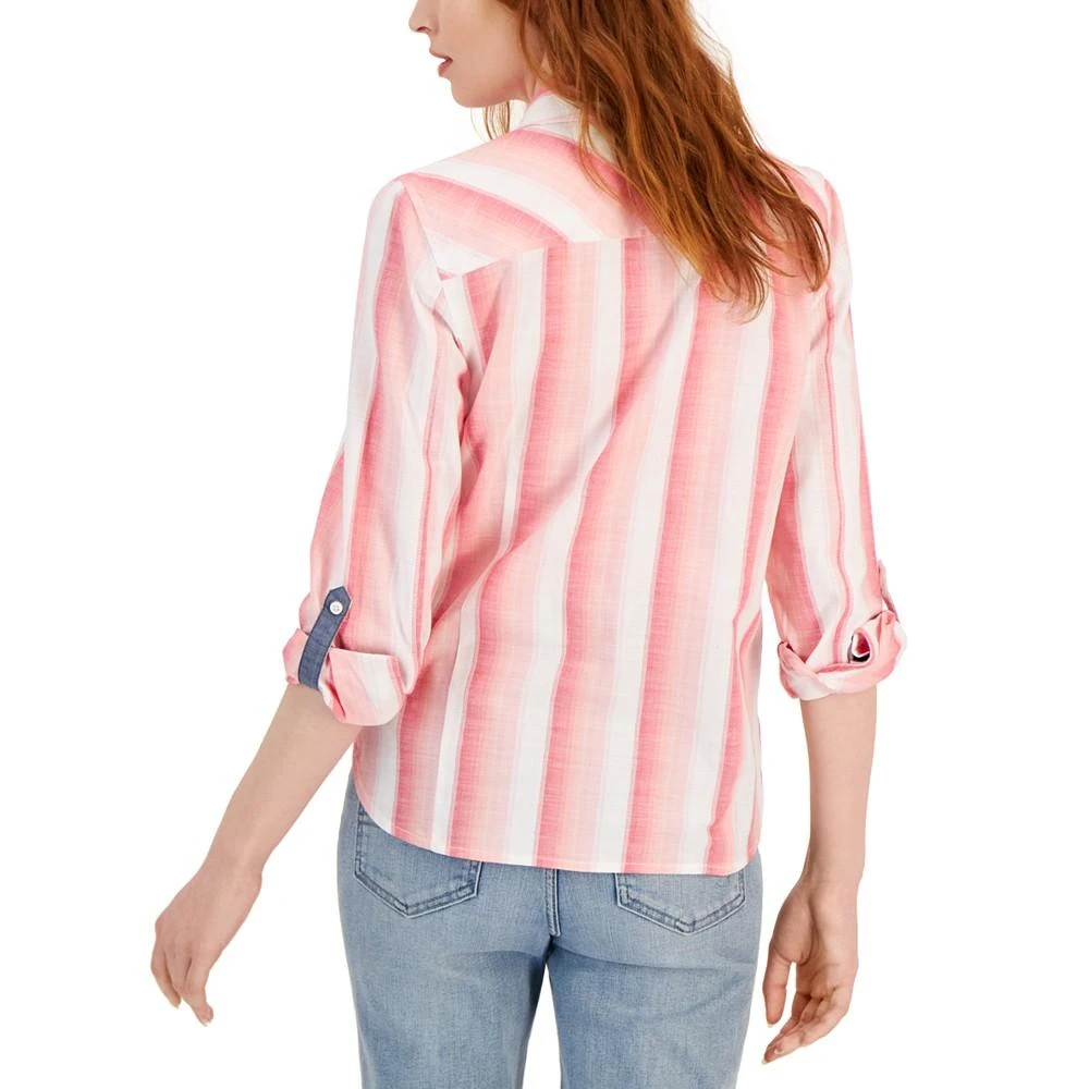 商品Tommy Hilfiger|Women's Long Sleeve Roll-Tab Top,价格¥262,第2张图片详细描述