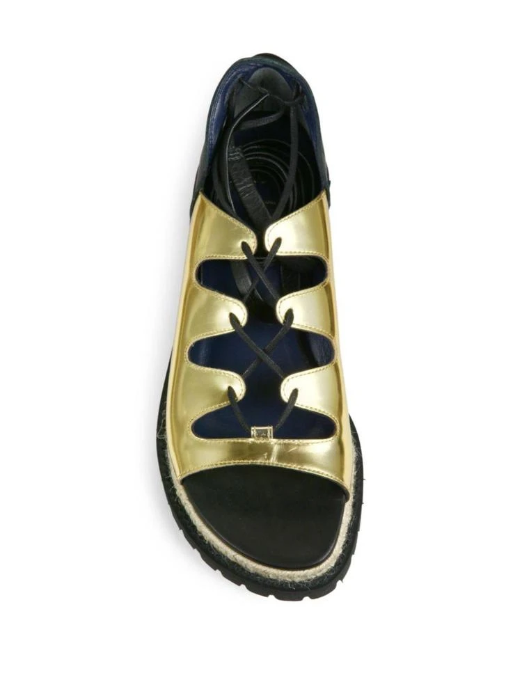 商品Sacai|Metallic Leather Espadrille Sandals,价格¥2070,第4张图片详细描述