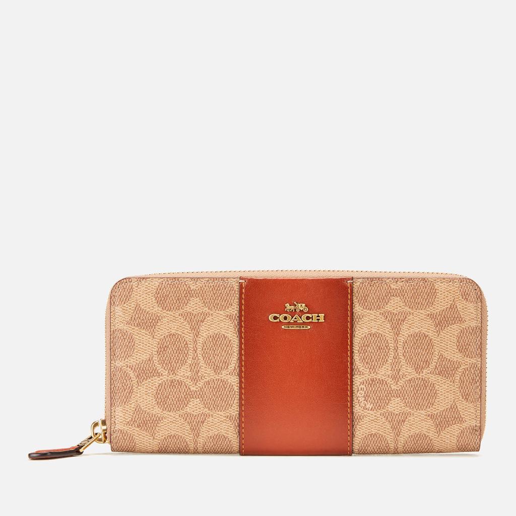 商品Coach|Coach Women's Signature Zip Wallet - Tan Rust,价格¥1520,第1张图片