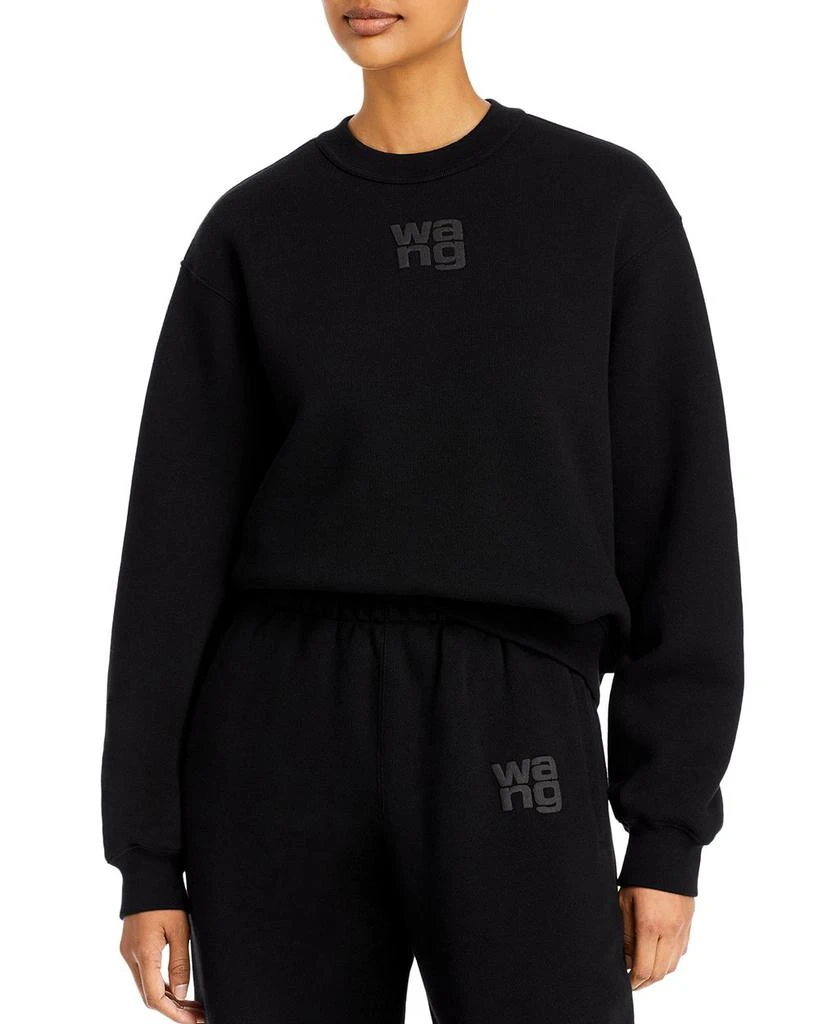 商品Alexander Wang|Essential Terry Crew Sweatshirt with Puff Paint Logo,价格¥2220,第1张图片