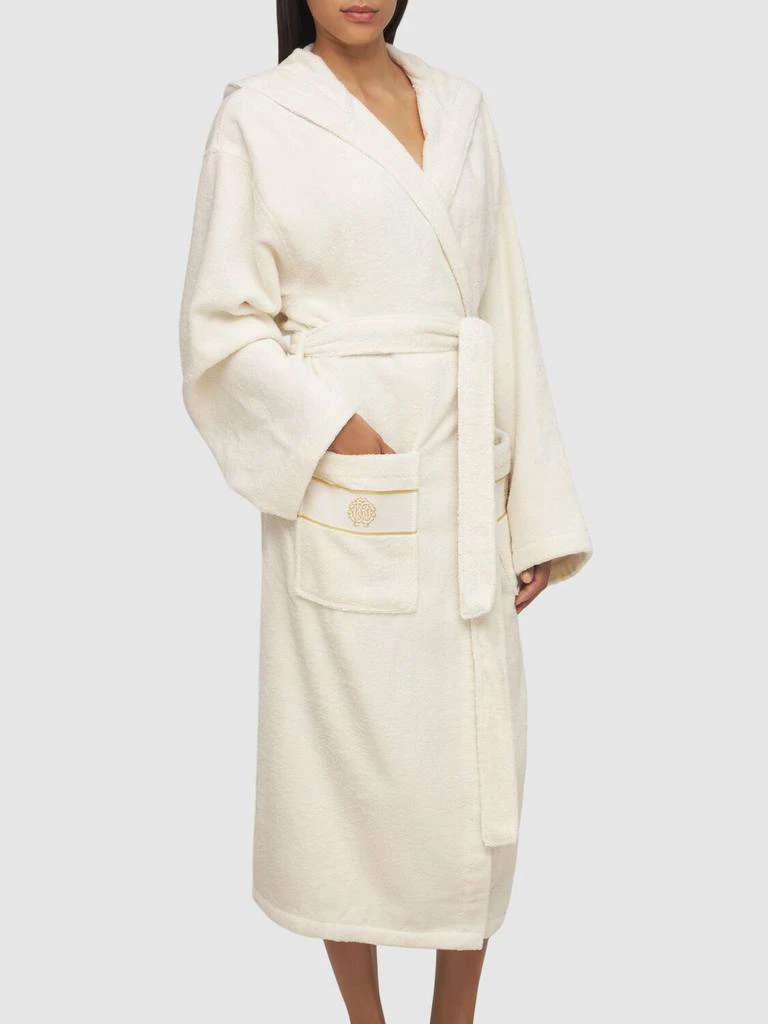 商品Roberto Cavalli|Gold New Hooded Cotton Bathrobe,价格¥1897,第3张图片详细描述