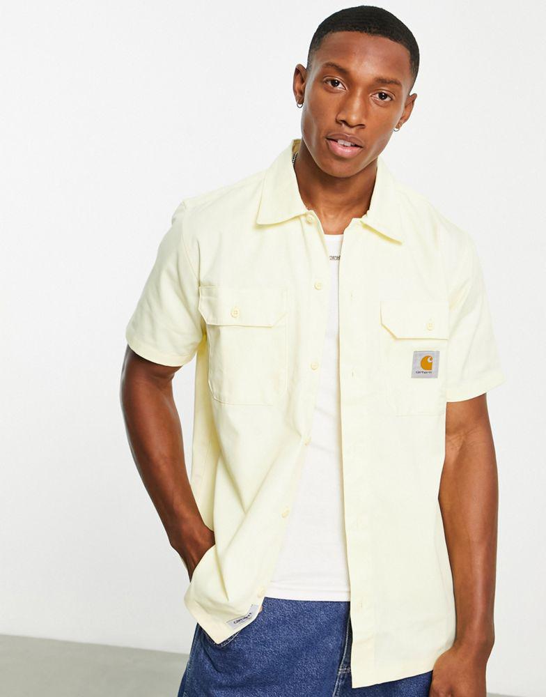Carhartt WIP master short sleeve shirt in yellow商品第1张图片规格展示