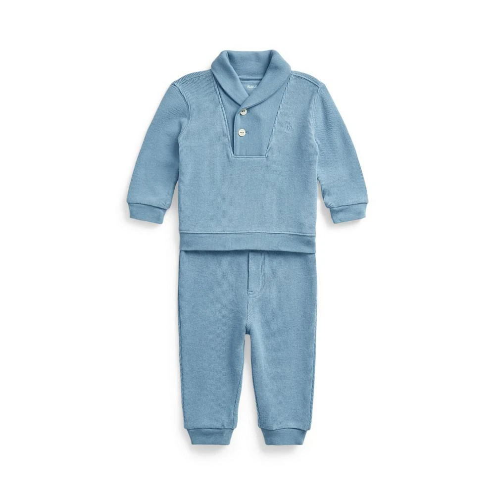 商品Ralph Lauren|Baby Boys Ribbed Cotton Pullover and Pants Set,价格¥180,第1张图片