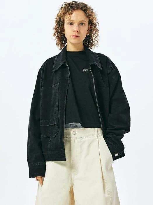 商品EZIO|Oversized Denim Jacket Black,价格¥1462,第2张图片详细描述