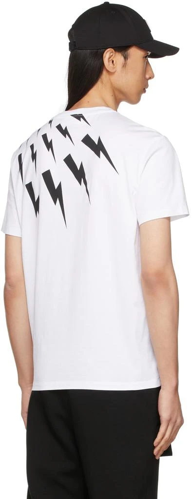 商品Neil Barrett|White Off-Set Fair Isle Thunderbolt T-Shirt,价格¥607,第3张图片详细描述