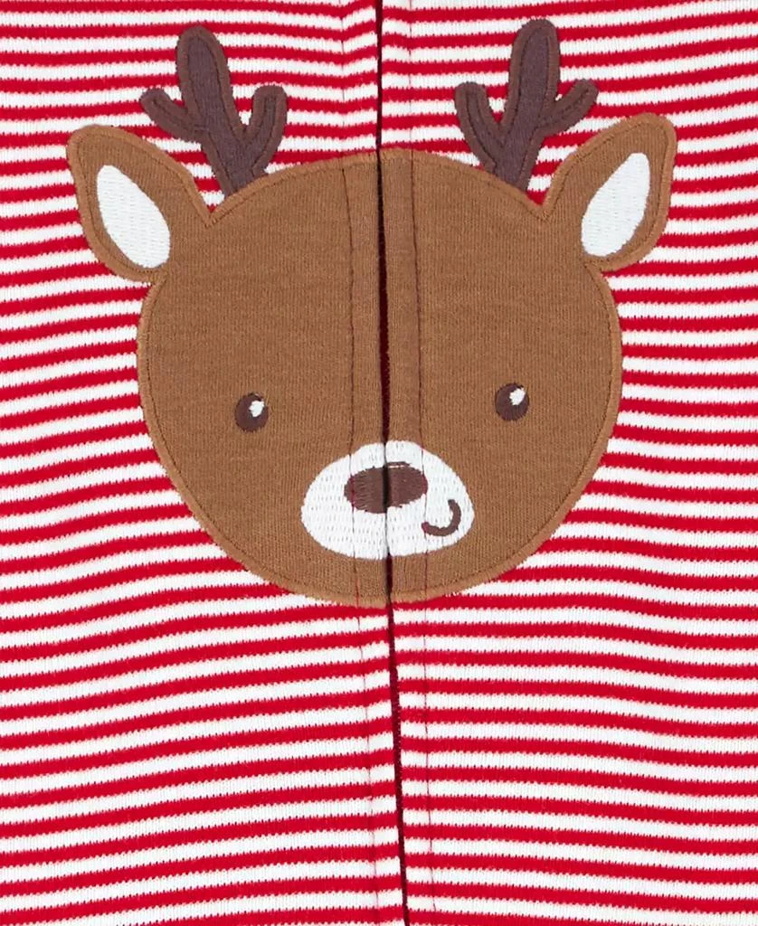 商品Carter's|Baby Boys or Baby Girls Reindeer Zip-Up Sleep and Play Pajamas,价格¥54,第2张图片详细描述