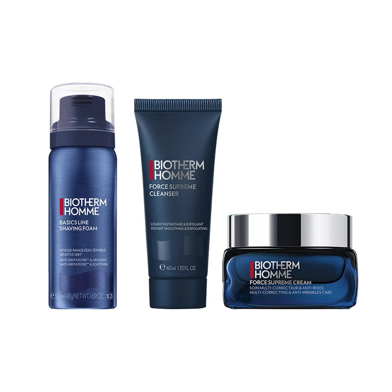 Biotherm碧欧泉蓝钻男士护肤套装 精华面霜50ml+剃须慕斯50ml+洗面奶40ml 新老包装随机发货 商品