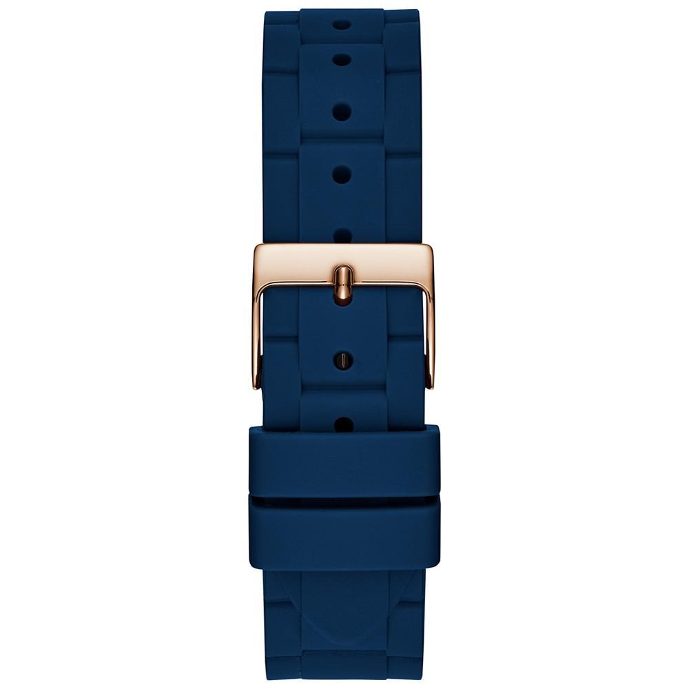 商品GUESS|Women's Blue Silicone Strap Watch 38mm,价格¥939,第5张图片详细描述