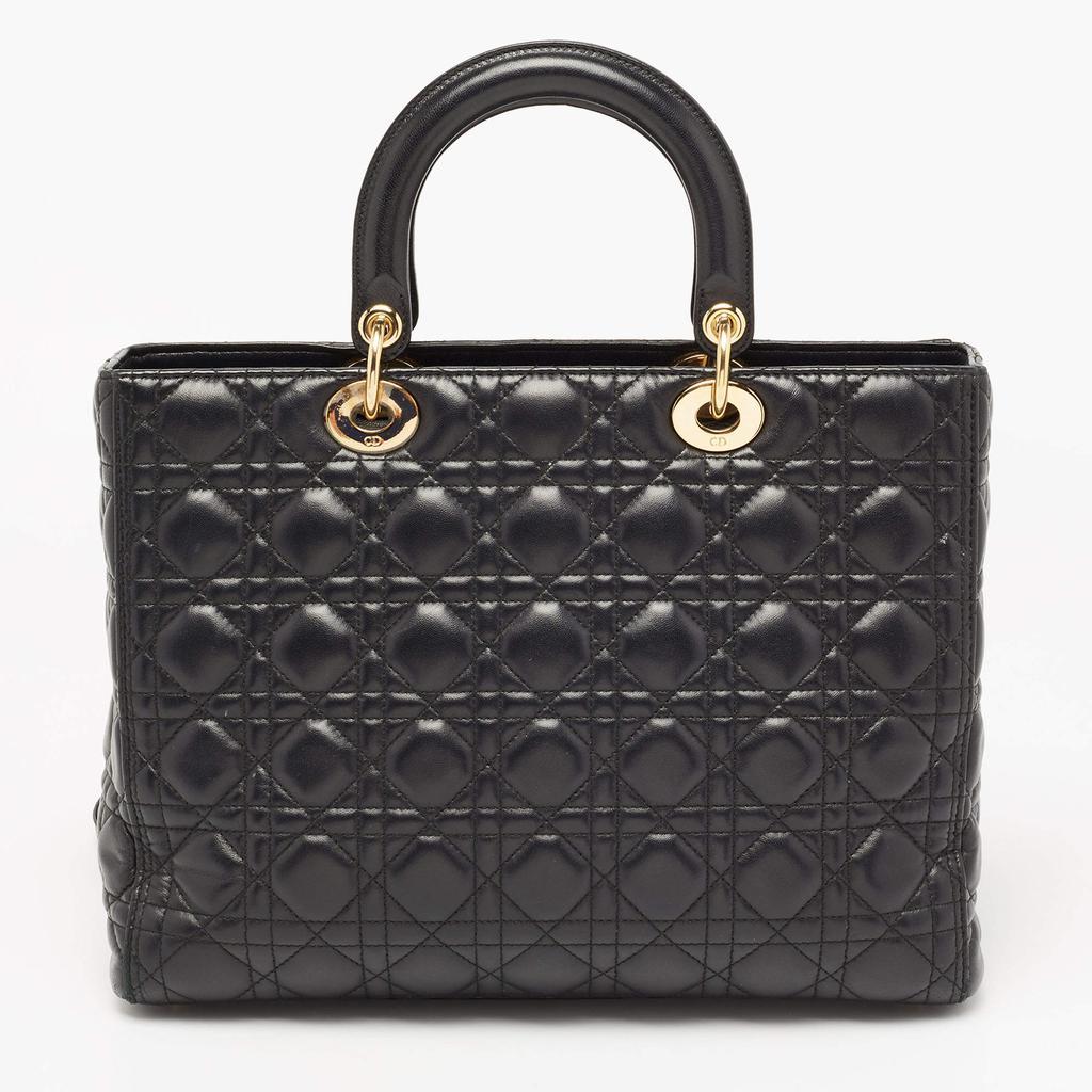 商品[二手商品] Dior|Dior Black Cannage Leather Large Lady Dior Tote,价格¥24285,第6张图片详细描述