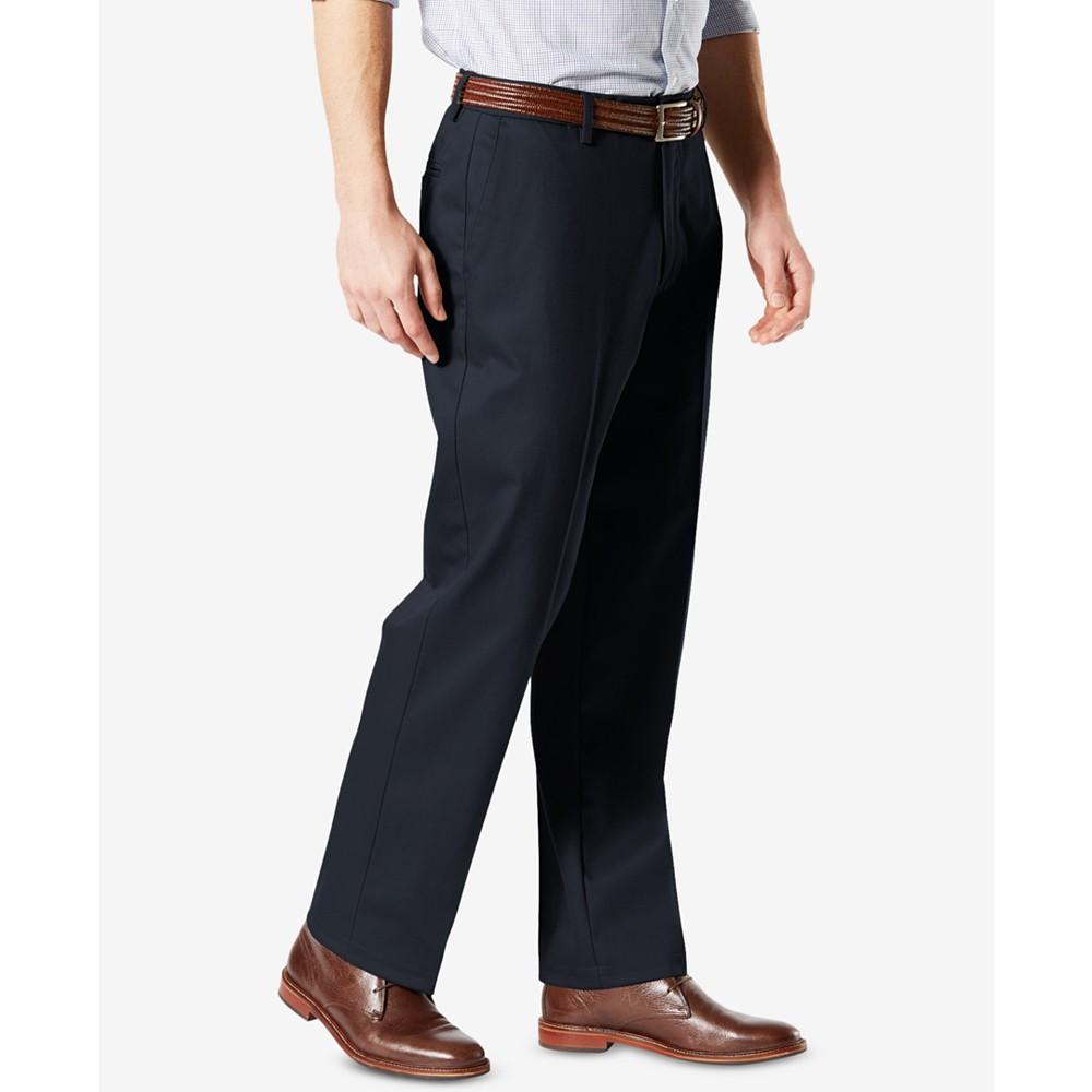 Men's Signature Lux Cotton Classic Fit Creased Stretch Khaki Pants商品第3张图片规格展示