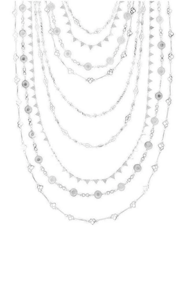 商品BCBG|Silver Layered Novelty Chain Necklace,价格¥911,第3张图片详细描述