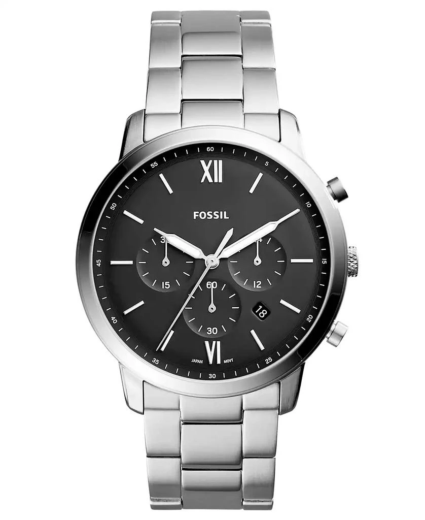 商品Fossil|Men's Neutra Chronograph Stainless Steel Bracelet Watch 44mm,价格¥1346,第1张图片