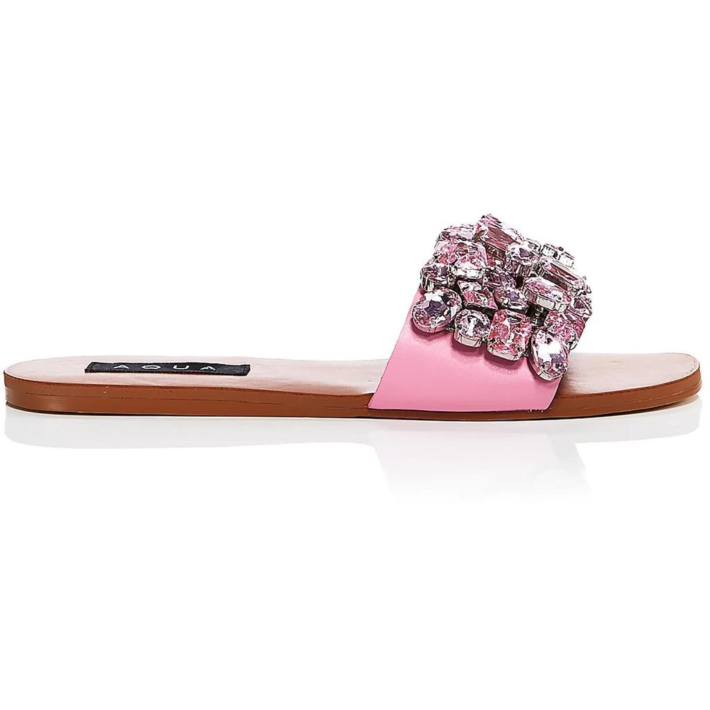 商品AQUA|Aqua Womens Paris Rhinestone Flat Slide Sandals,价格¥192,第3张图片详细描述