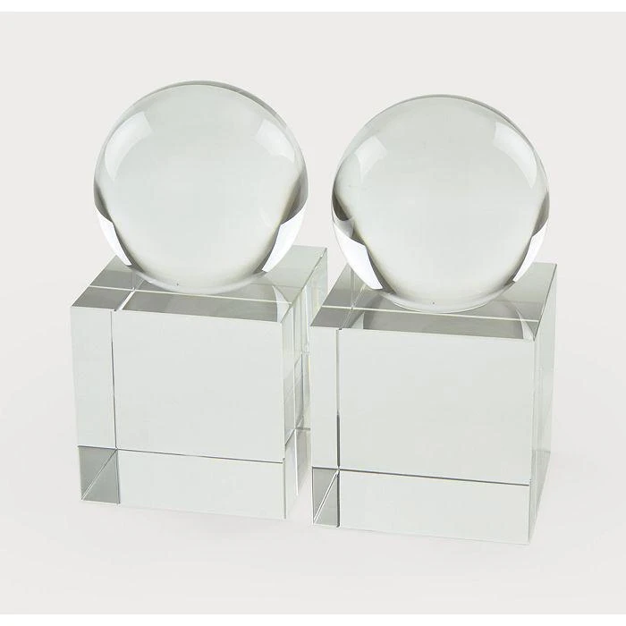 商品Tizo|Design Crystal Glass Block & Sphere Book End, Pair,价格¥1620,第1张图片