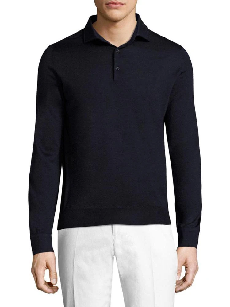 商品Isaia|Long Sleeve Knit Polo,价格¥4089,第1张图片