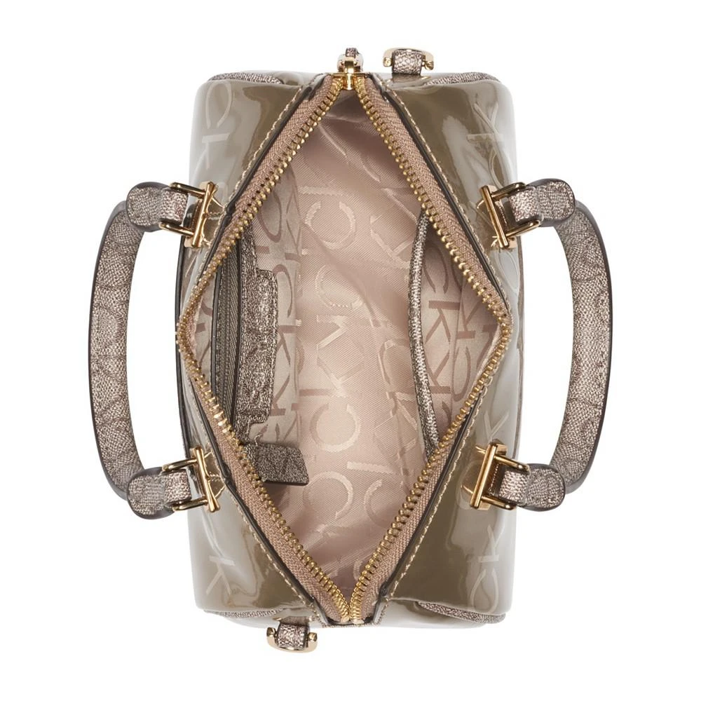 商品Calvin Klein|Ashley Embossed Signature Mini Top Zipper Satchel,价格¥588,第2张图片详细描述