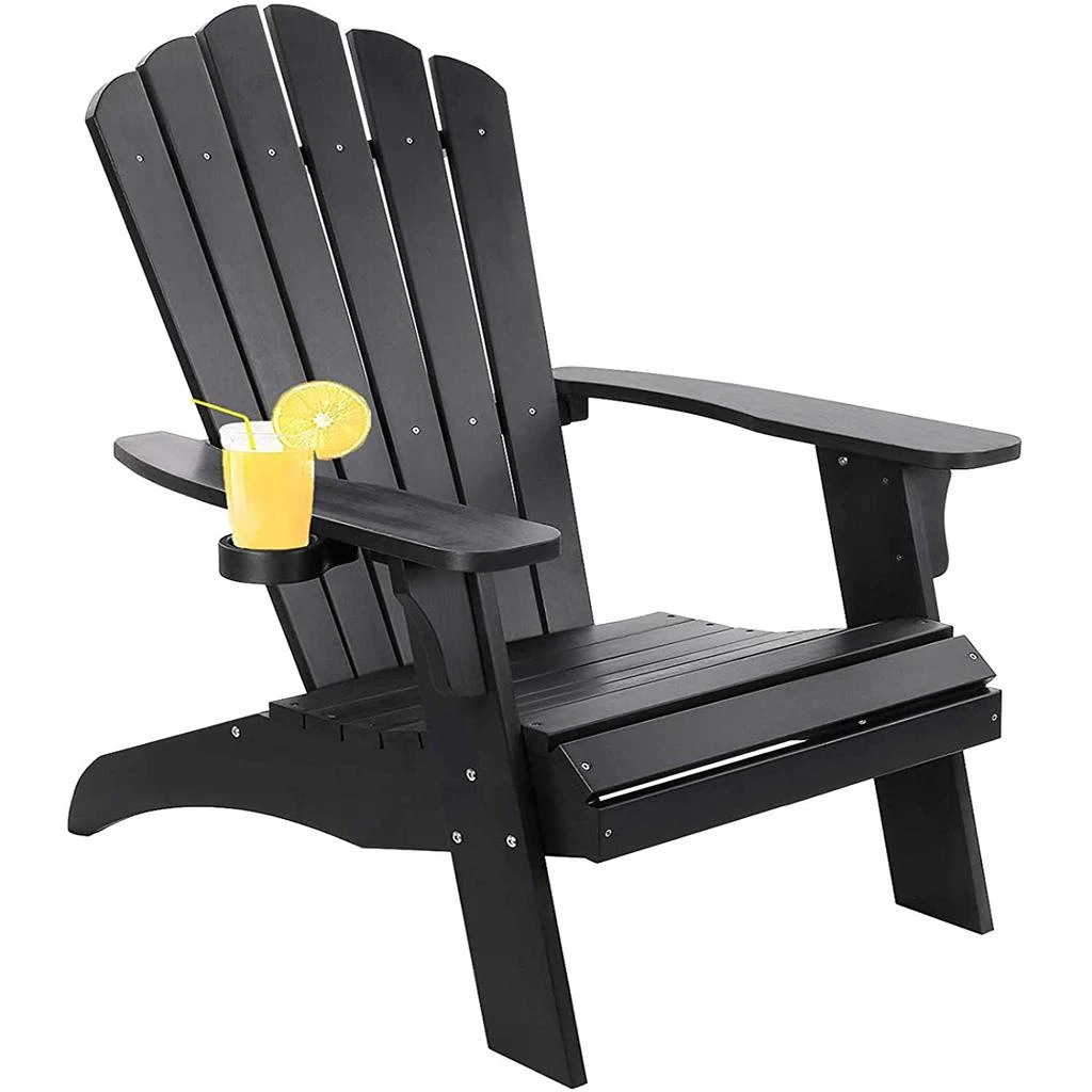 商品Simplie Fun|Polystyrene Adirondack Chair - Black,价格¥3193,第1张图片