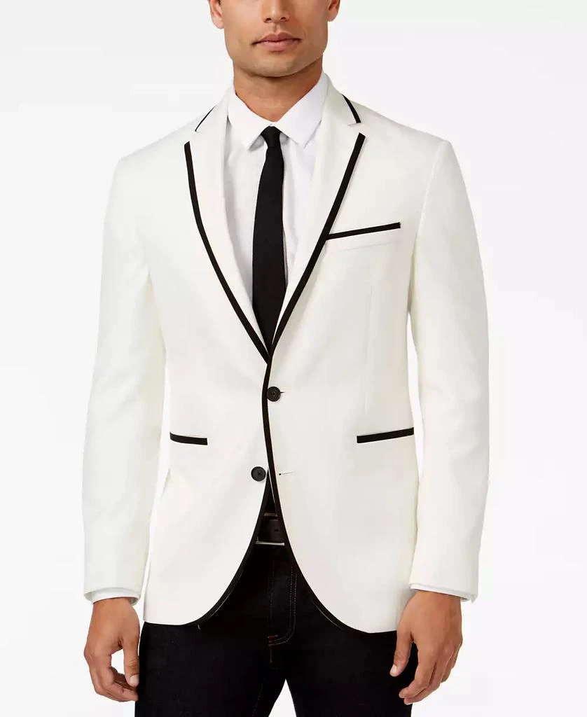 商品Kenneth Cole|Slim-Fit White with Black Trim Dinner Jacket, Online Only,价格¥1593,第1张图片