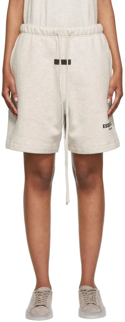 商品Essentials|Off-White Cotton Shorts,价格¥581,第1张图片