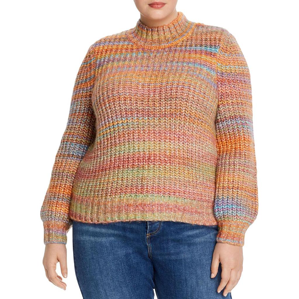 Aqua Womens Plus Knit Marled Pullover Sweater商品第1张图片规格展示