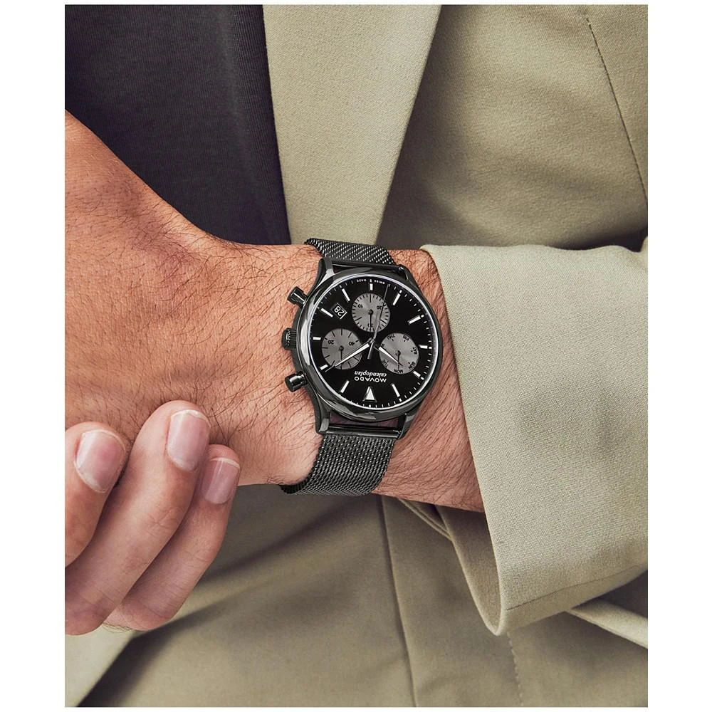 商品Movado|Men's Heritage Ionic Plated Gray Steel Bracelet Watch 43mm,价格¥8152,第4张图片详细描述