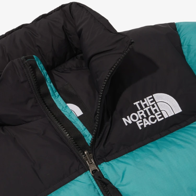 商品[国内直发] The North Face|北面 1996系列 拼接Logo印花宽松连帽保暖面包长袖鹅绒羽绒服 男女同款 绿松石色,价格¥1588,第7张图片详细描述