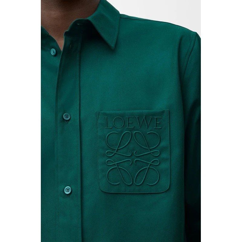 【预售3-5天】LOEWE/罗意威 男士深绿色棉衬衫 商品