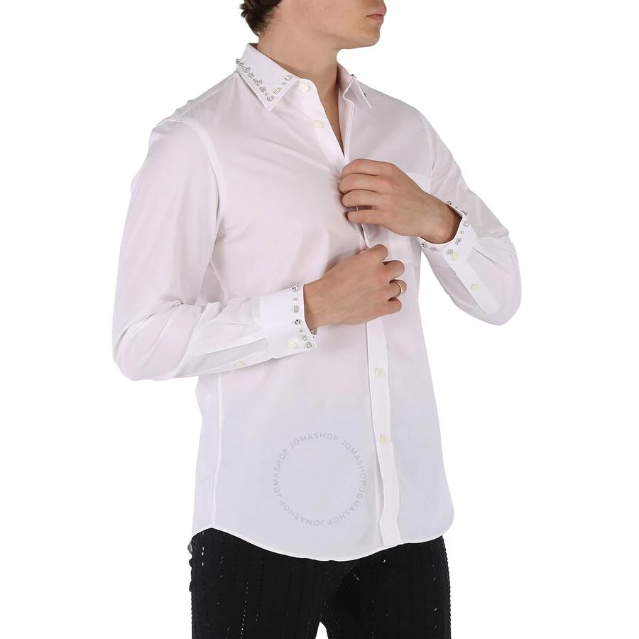 商品Burberry|Men's White Clacton Classic Fit Embellished Cotton Poplin Dress Shirt,价格¥1192,第2张图片详细描述