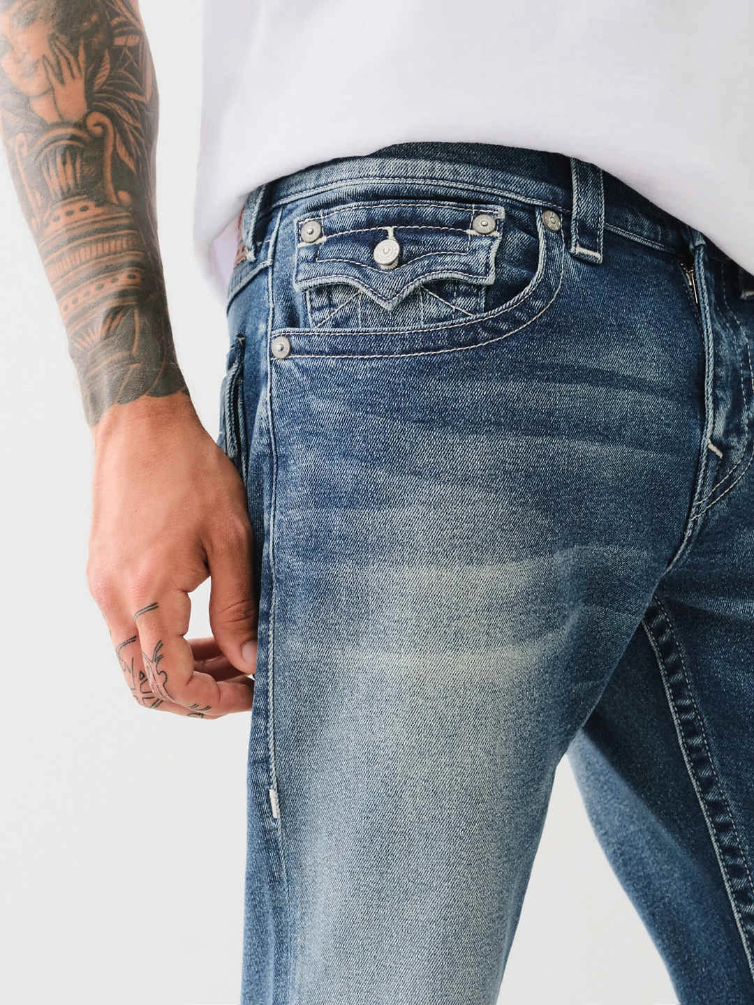 商品【商品预售7天】 True Religion|True Religion 男士牛仔裤 108493IPLM 白色,价格¥1438,第4张图片详细描述