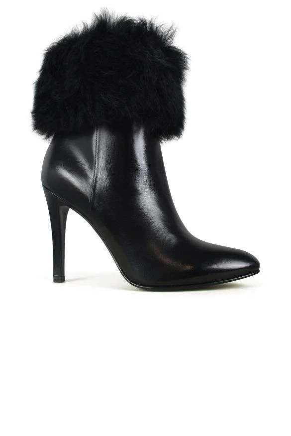 商品Yves Saint Laurent|Luxury shoes for women saint laurent boots in black leather with fur,价格¥5070,第3张图片详细描述
