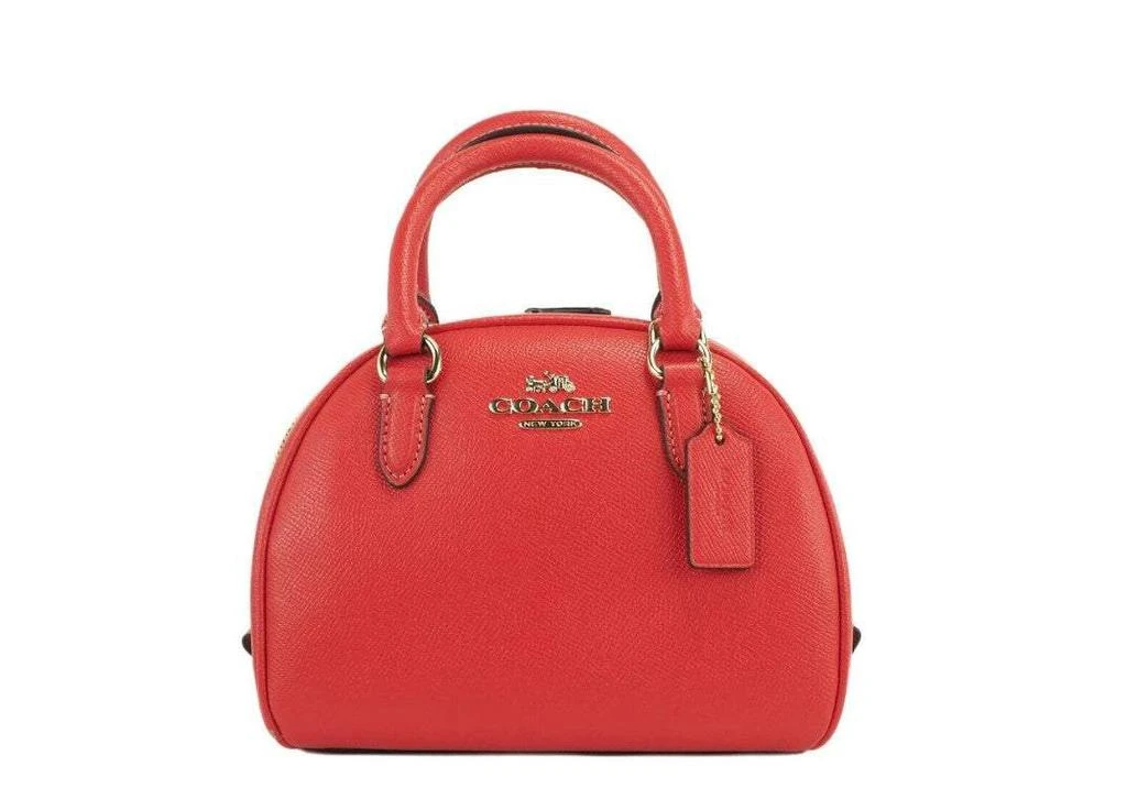 商品Coach|COACH Sydney Small Miami Red Crossgrain Leather Satchel Crossbody Bag,价格¥2443,第1张图片