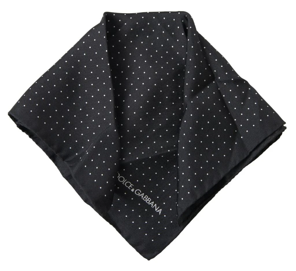 商品Dolce & Gabbana|Dolce & Gabbana Black Polka Dots Silk Square Handkerchief Scarf,价格¥585,第1张图片