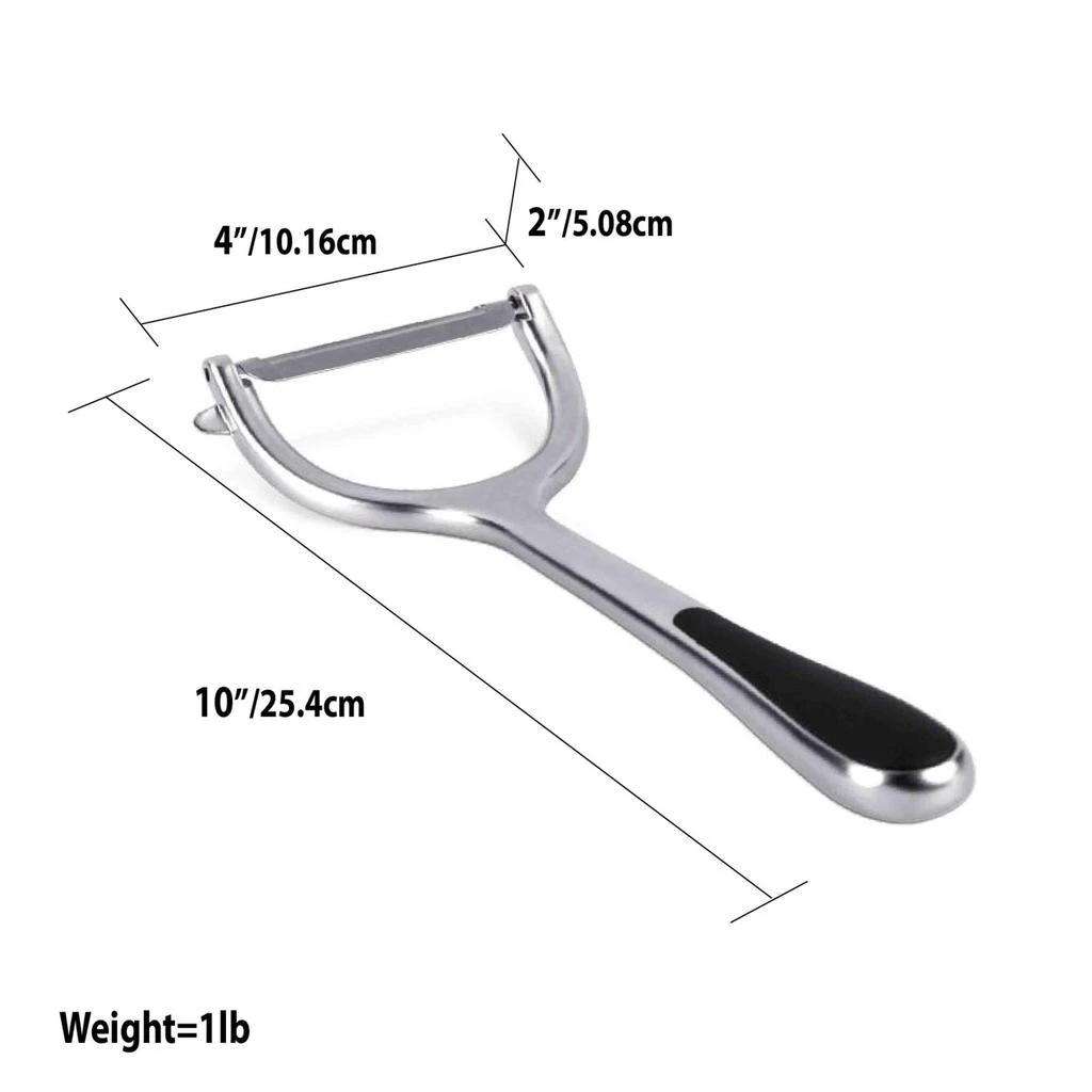 商品Home Basics|Home Basics Nova Collection Zinc Horizontal Vegetable Peeler, Silver,价格¥107,第3张图片详细描述