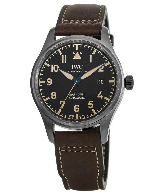商品IWC Schaffhausen|IWC Pilot's Mark XVIII Heritage Titanium Case Leather Strap  Men's Watch IW327006,价格¥34255,第1张图片