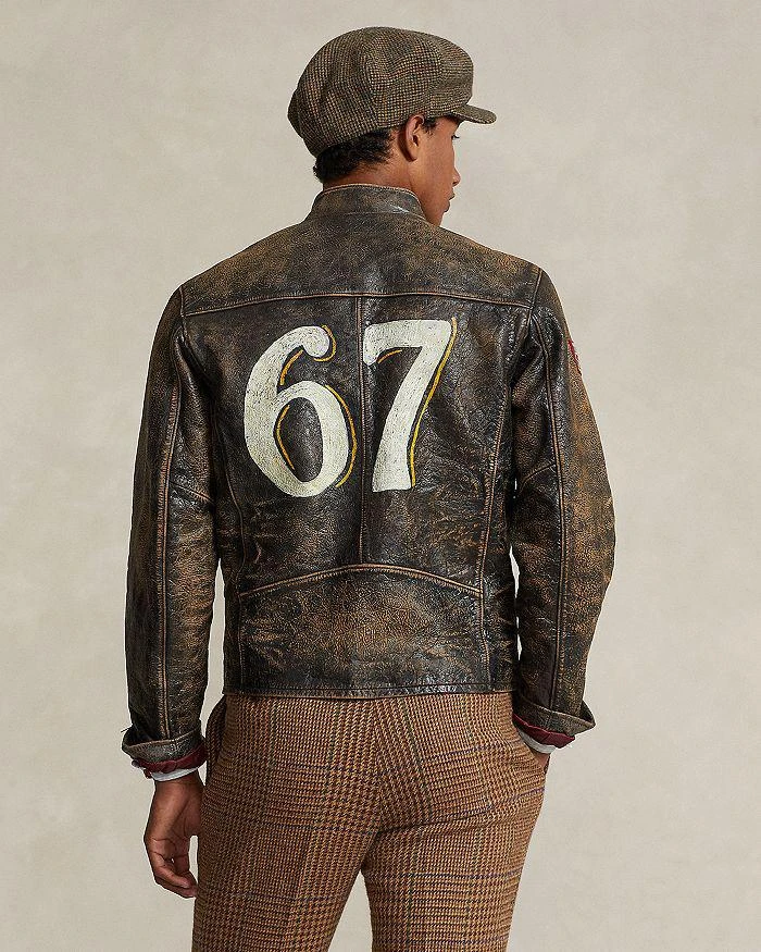 商品Ralph Lauren|Leather Hand Painted Café Racer Jacket,价格¥9543,第3张图片详细描述