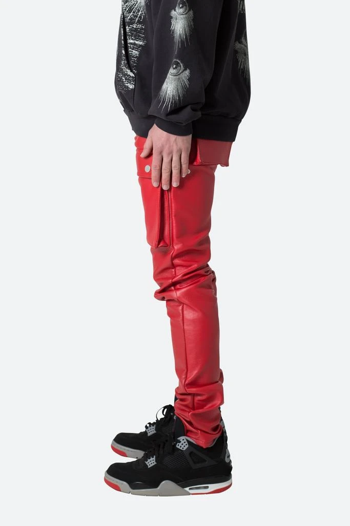 商品MNML|Leather Snap Cargo Pants - Red,价格¥266,第4张图片详细描述