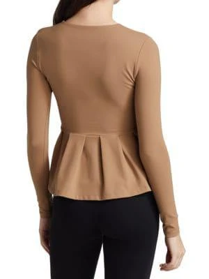 商品Susana Monaco|Long Sleeve Crew Peplum Top,价格¥249,第2张图片详细描述