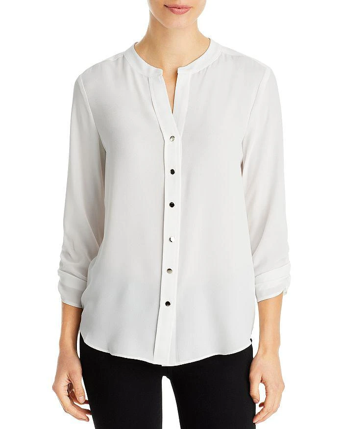 商品Tahari|Band Collar Shirt,价格¥154,第1张图片详细描述
