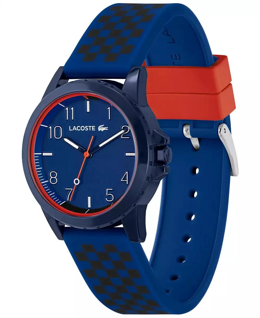 商品Lacoste|Kids Rider Blue and Black Checkered Print Silicone Strap Watch 36mm,价格¥379,第2张图片详细描述