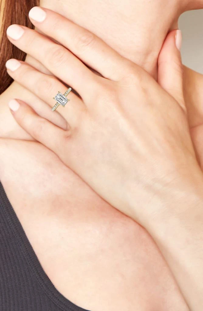 商品Badgley Mischka|14K Gold Emerald Cut Lab Created Diamond Ring - 2.20ct.,价格¥19280,第2张图片详细描述