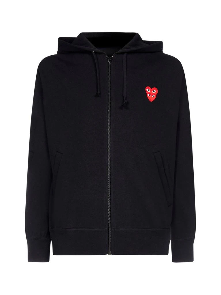 商品Comme des Garcons|Comme des Garçons Play Overlapping Heart Zipped Hoodie,价格¥1402,第1张图片